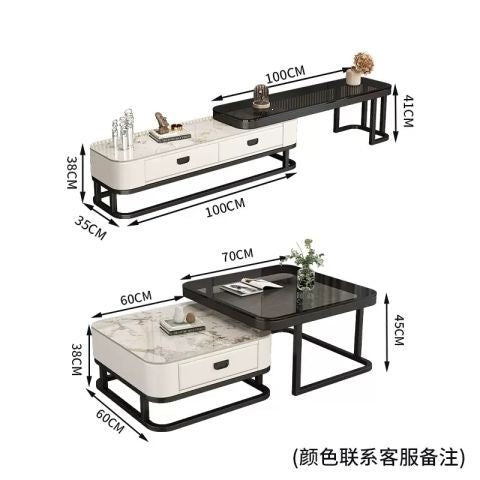 Rock slab coffee table living room for homenew arrivalaccessible luxury marble table foldablenormcore coffee table small apartment