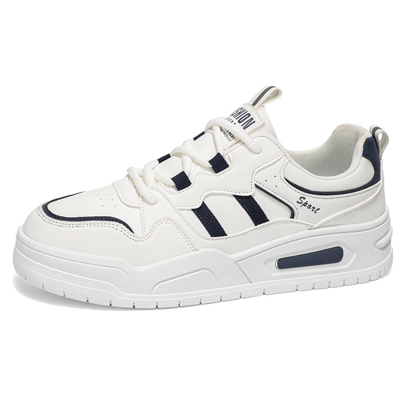 Men's spring new arrivals: breathable, versatile, casual low-top sneakers - thick-soled athletic shoes for students - casual white shoes for men