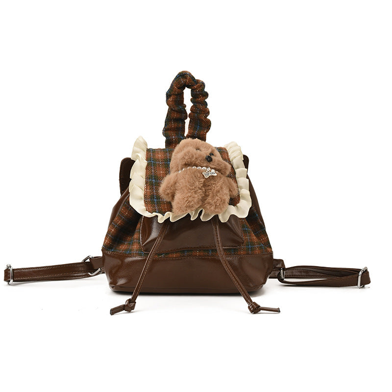 2025 new autumn/winter cute handbag plush cartoon shoulder crossbody bag fashionable design versatile backpack