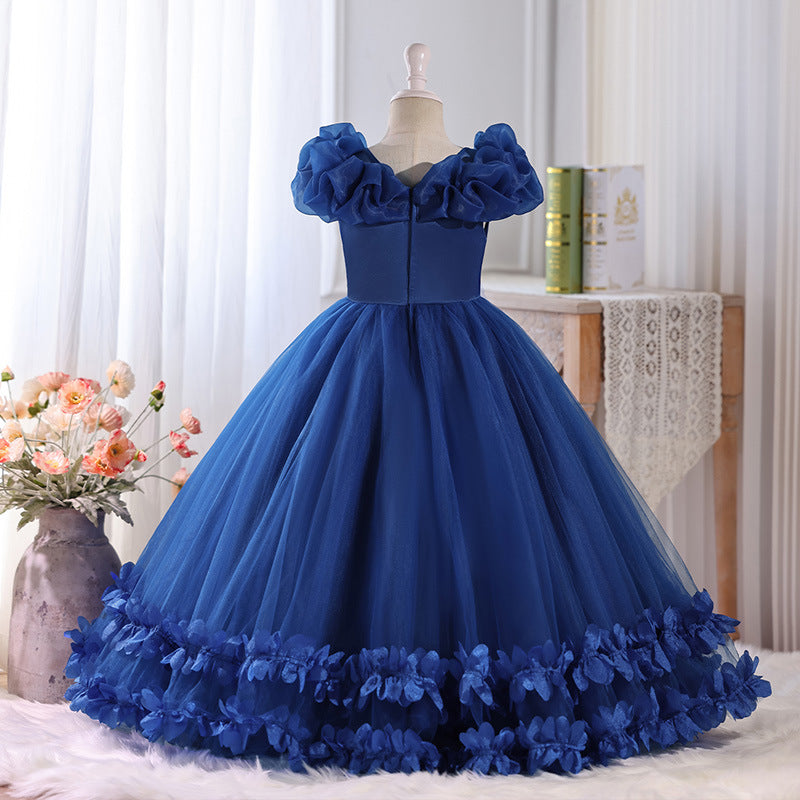 export girls' dresses: elegant embroidered mesh flower girl dresses, wedding gowns, evening dresses, runway & banquet apparel - wholesale