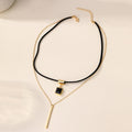 Sugar cube diamond clavicle chain wholesale fashion cross-border jewelry exaggerated alloy necklace women's asymmetrical sweater chain accessories