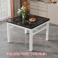 Square dining table tempered glass dining chair combination small apartment home dining table minimalist square table double-layer small table