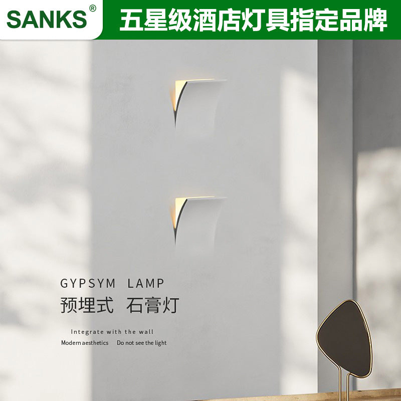 Three pine wall lamps Bedroom bedside lamps Modern minimalist living room home, background wall lamps, art mural plaster lamps