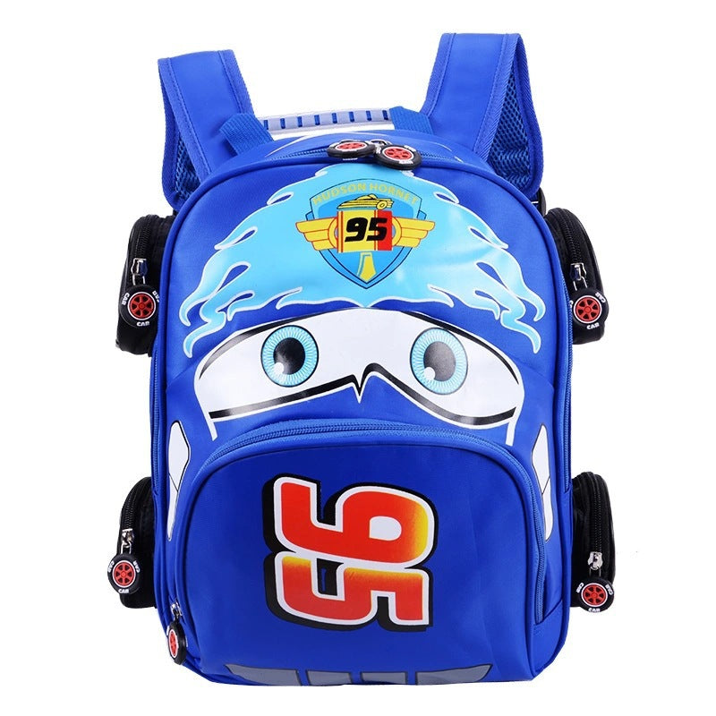 New wholesale children's car backpack, perfect for elementary school boys. features a cartoon design, suitable for grades 1-6. waterproof, wear-resistant, and ideal for kindergarten