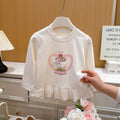 Springnew arrivalgirlk-style bottom sweatshirt baby girl kidsoutwear cartoon t-shirtlong sleevestops children's clothing