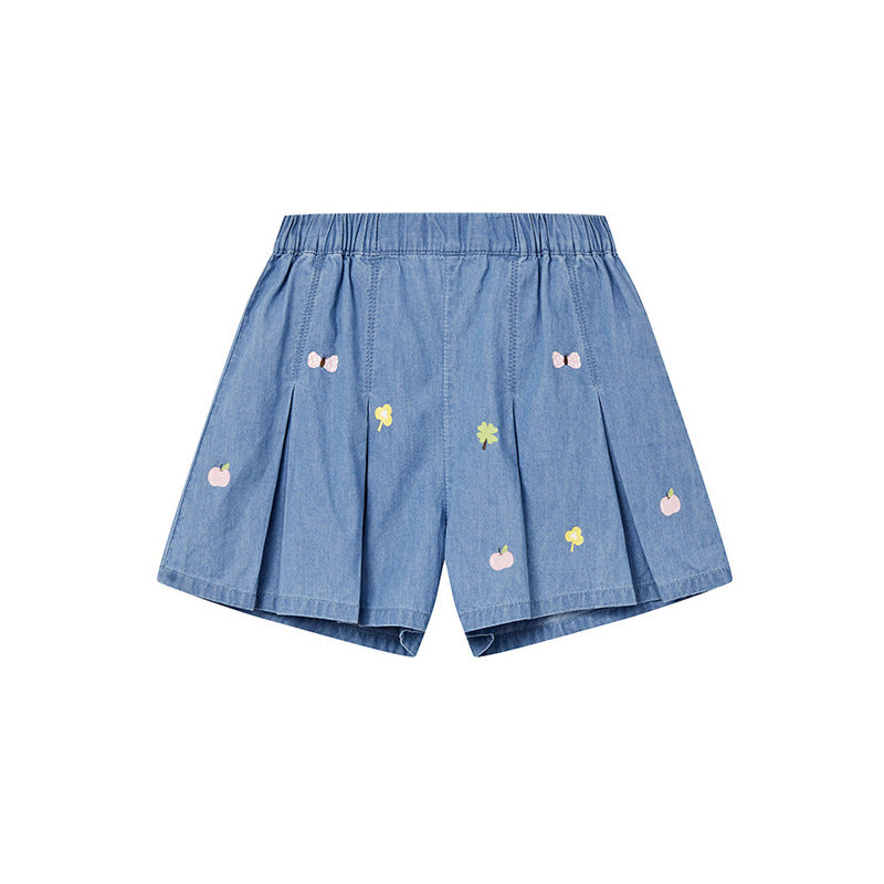 Girls' denim shorts - summer  new collection: stylish and versatile lightweight shorts for toddlers and big kids, perfect for summer outfits