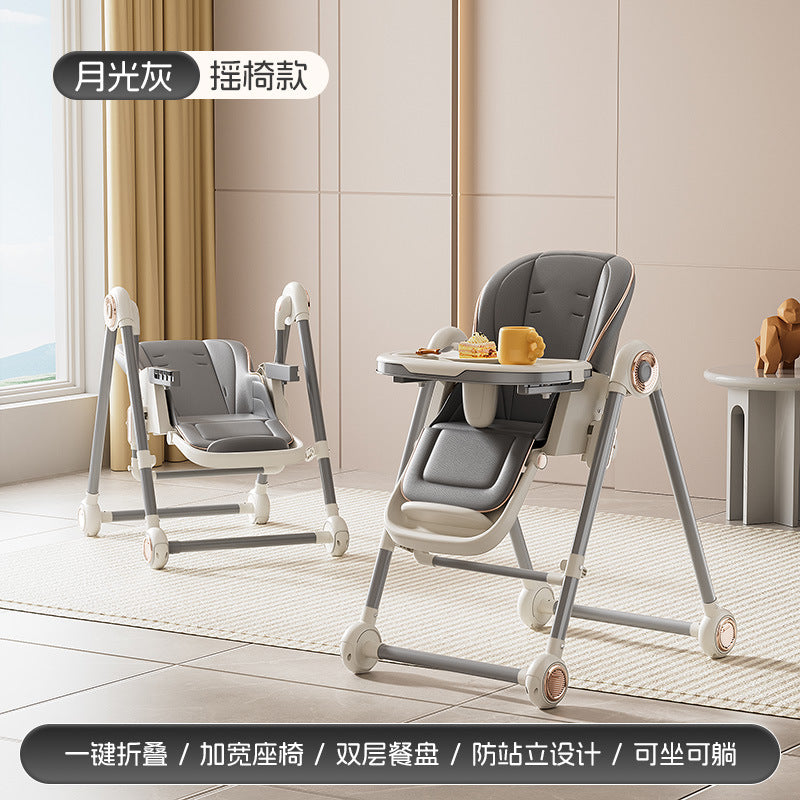 Baby high chair - portable, multifunctional dining chair for infants and toddlers - suitable for home and travel - reclining seat