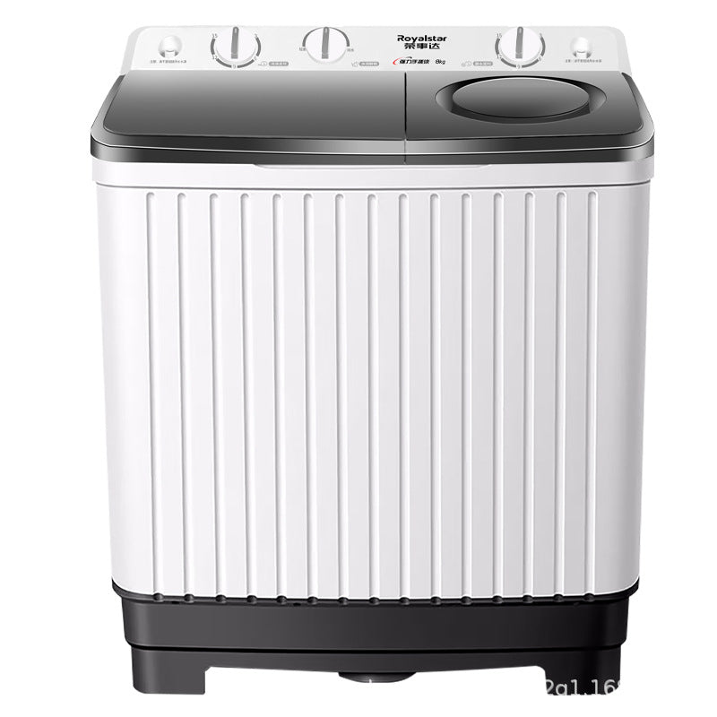 Royalstar 7.5kg small double barrel washing machine for home rental dormitory semi-automatic pulsator 7.5kg