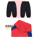 Original export overstock: 1-3 year old spring/autumn baby & toddler pure cotton set - boys' animal print zip-up sweatshirt and pants two-piece outfit