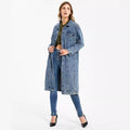 fashion style denim outwear women's hot-selling new arrival washed retro silmstylish street trendy long coat