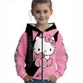 Kids' hoodie jacket, cross-border hot seller: cute cartoon print fashion zip-up hoodie for girls, dropshipping available