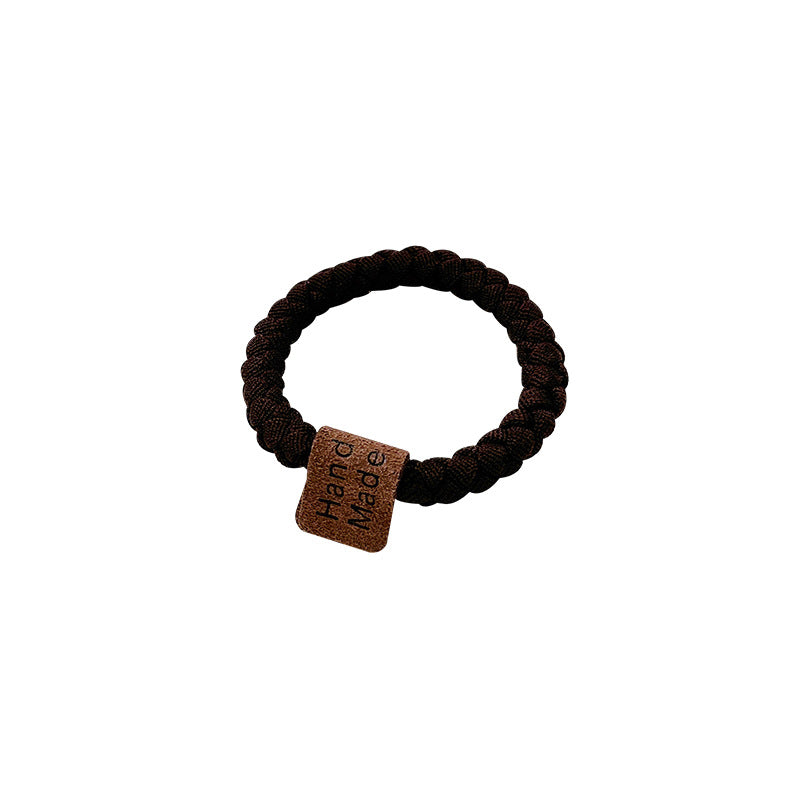 K-stylecasualletter high elastic headband women's bun head rubber band hair tie milk coffee color bold hair rope headwear