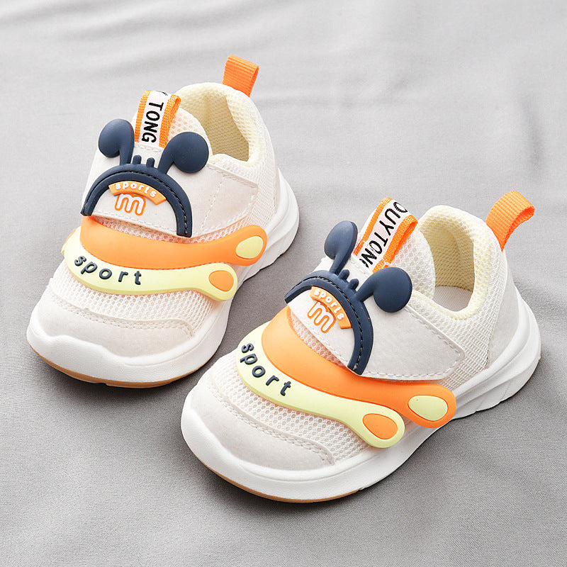 Kids' spring/autumn shoes: breathable soft-soled infant shoes for baby girls (0-1-3 years old), baby shoes, functional shoes for baby boys, and first walker shoes