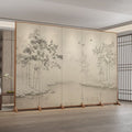 Used folding screen partition - premium living room accent, mobile office divider, simple live stream backdrop, creamy style