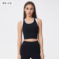 Contrast color racerback yoga tank top - women's shockproof, anti-sag, high-impact, push-up sleeveless sports fitness top d25055