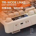 M96 wireless bluetooth dual-mode mechanical feel keyboard with pbt keycaps, display, and knob – gaming membrane keyboard