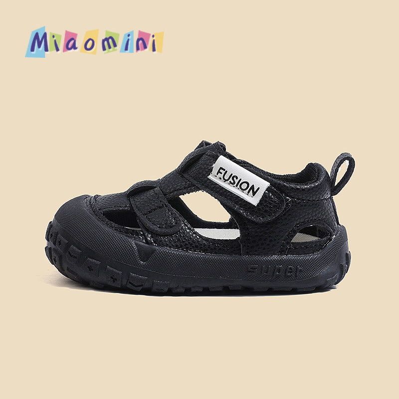 Boys' lightweight closed-toe sandals - new summer collection: breathable, soft-soled prewalker shoes for babies and toddlers - anti-slip, durable, and casual