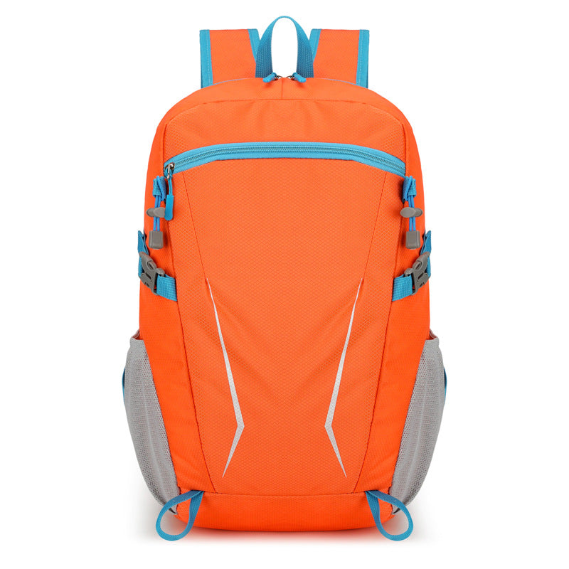 New outdoor hiking mountaineering backpack contrasting colors, lightweight and large-capacity folding bag, short-distance travel sports backpack.
