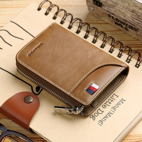 Emperor Paul Card Bag Men's Genuine Leather First Layer Cowhide Driver's License Zipper Card Holder Credit Card Bag Change Bag Wholesale