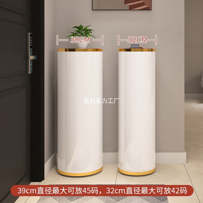 Rotating shoe cabinet household door 2025 new entry entrance entrance steel round multi-layer disinfection shoe rack