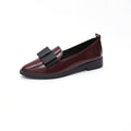 Springk-stylebows pointed toe casuallow ankleflats women's flatsflatscasual slip-on work clothing women's leather shoes