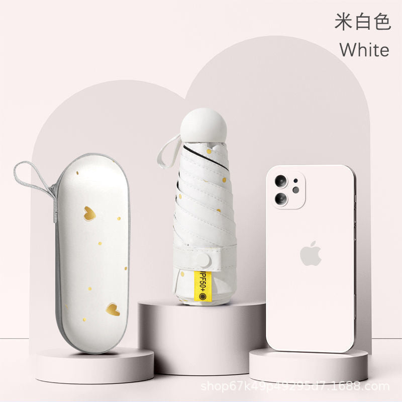 50% off umbrella for both sunny and rainy days, women's sun umbrella, sun protection and uv protection capsule umbrella, foldable mini sunshade umbrella, personalized