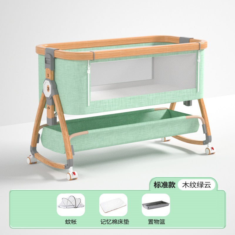 Aluminum alloy baby crib - portable, foldable, multi-functional bassinet - newborn splice bed