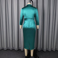 New arrivalelegancesatin skirt suit single-breasted silm waist bag hip dress two-piece settwo-piece set