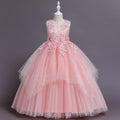 exclusive children's dress, sequined floral princess dress, runway piano performance host costume, girls' dress