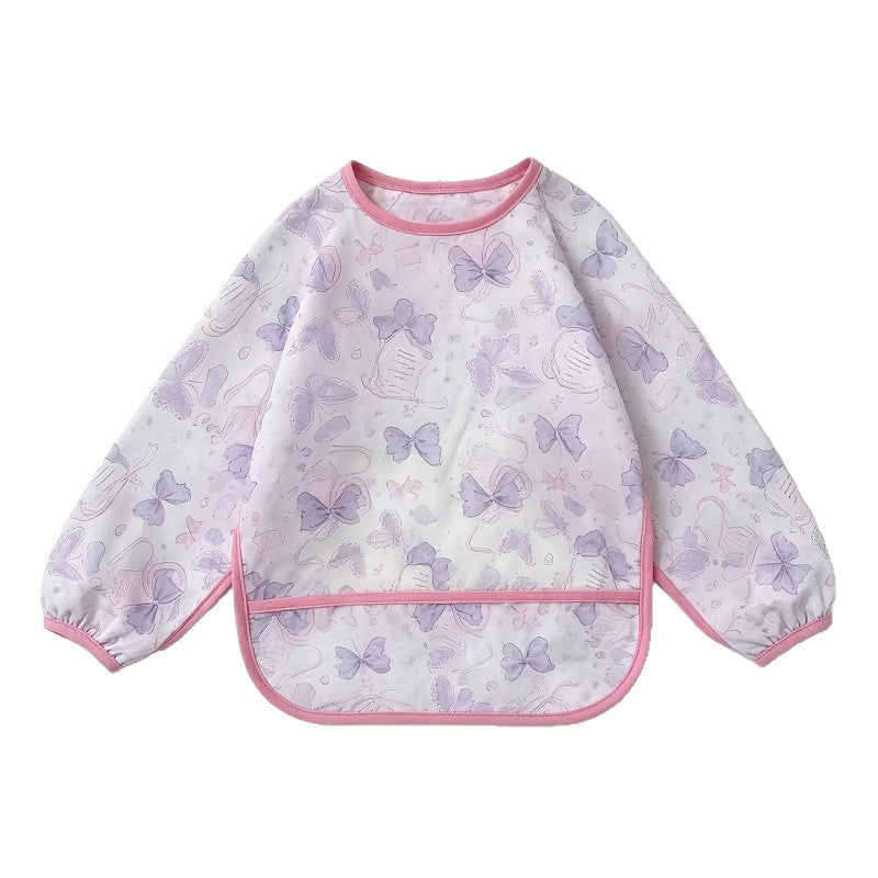 kidslong sleeveswaterproof smock eating bib infant anti-dirty clothing food supplement apron children's painting bib