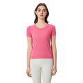 Summer seamless one-piece knit crew neck yoga top - slim fit, quick-dry, breathable running & workout short sleeve tee for women - d25073
