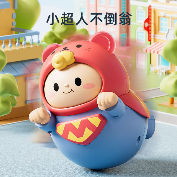 Cross-border new little superman tumbler toy baby cute pet tumbler soothing rattle gift toy wholesale