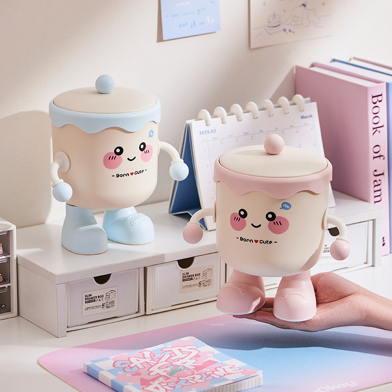 New arrivalcute desktop trash can mini small sundries storage tube student dormitory office covered trash basket