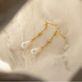 New creative korean style minimalist teardrop dangle earrings, long tassel earrings, streamline earrings, women's gift wholesale