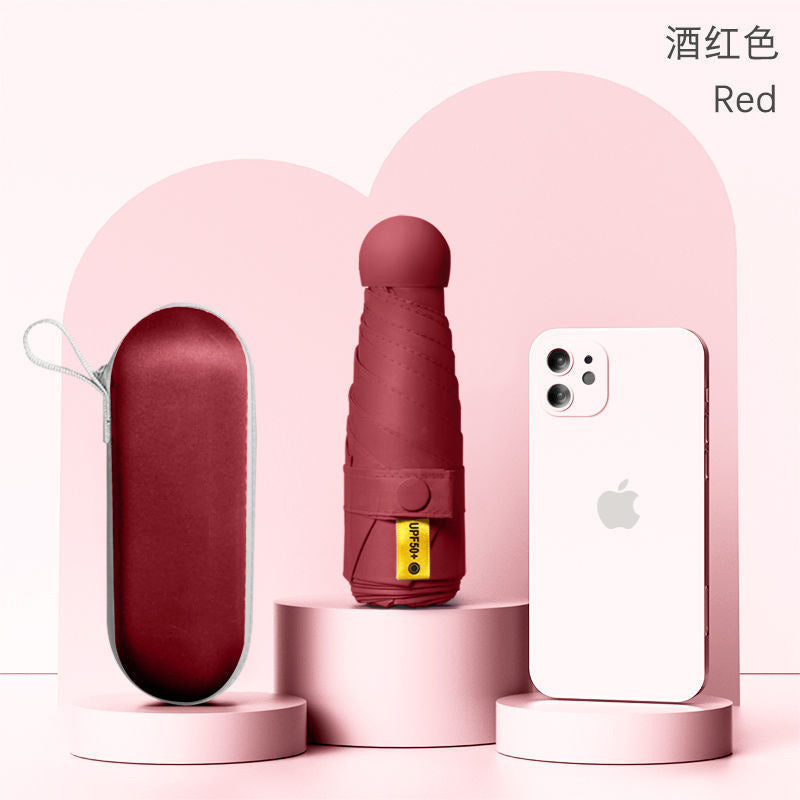 50% off umbrella for both sunny and rainy days, women's sun umbrella, sun protection and uv protection capsule umbrella, foldable mini sunshade umbrella, personalized