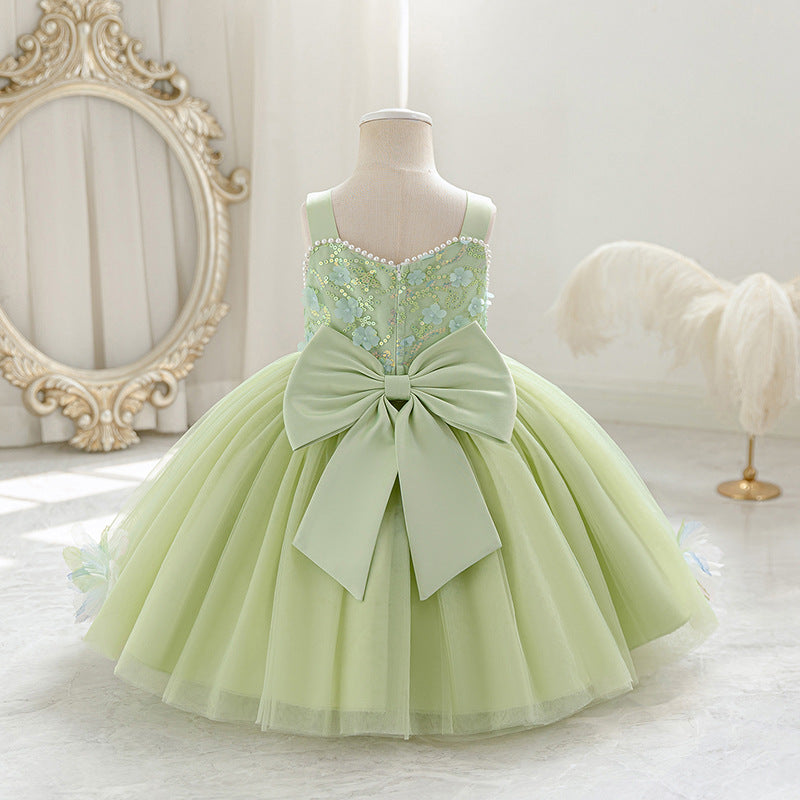 Baby birthday first birthday dress sundress summer new children's princess dress sweet style tutu dress flower girl dress