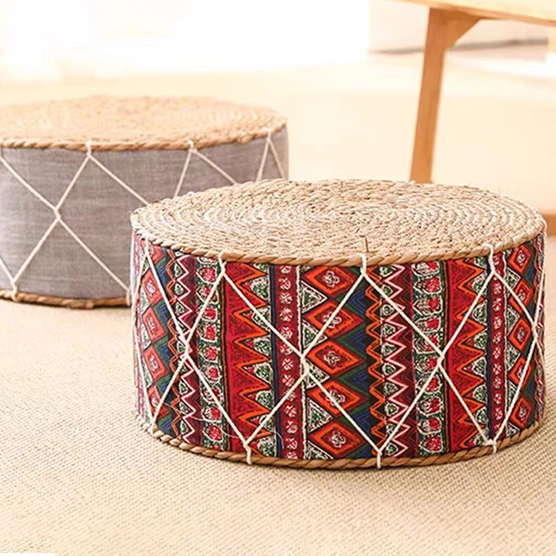 Straw mat thickened futon tatami cushion living room for home low stool round bay window small stool footrest seat