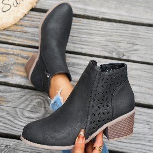 autumn new arrival: plus size chunky heel ankle boots for women, sizes 36-43. price difference: $0.67. available for  and  dropshipping