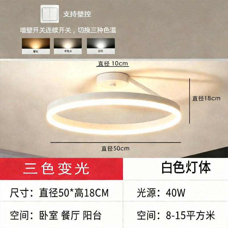 Modern minimalist slanted ring restaurant pendant light, minimalist black ring nordic bar bedroom eye-caring lighting fixture wholesale
