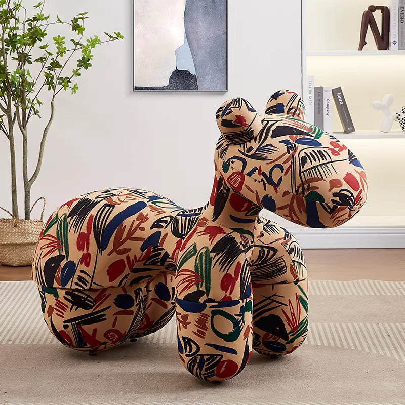 Creative pony chair - adorable kids' animal ride-on sofa stool - cartoon chair plush toy - home decor accent