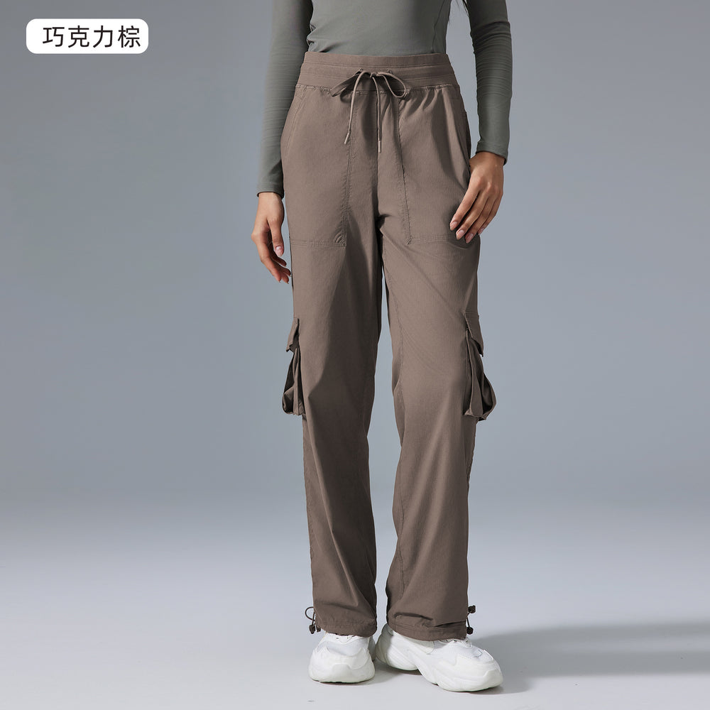 New outdoor running trousers - lightweight, quick-drying, multi-pocket, wide-leg cargo casual pants d25001