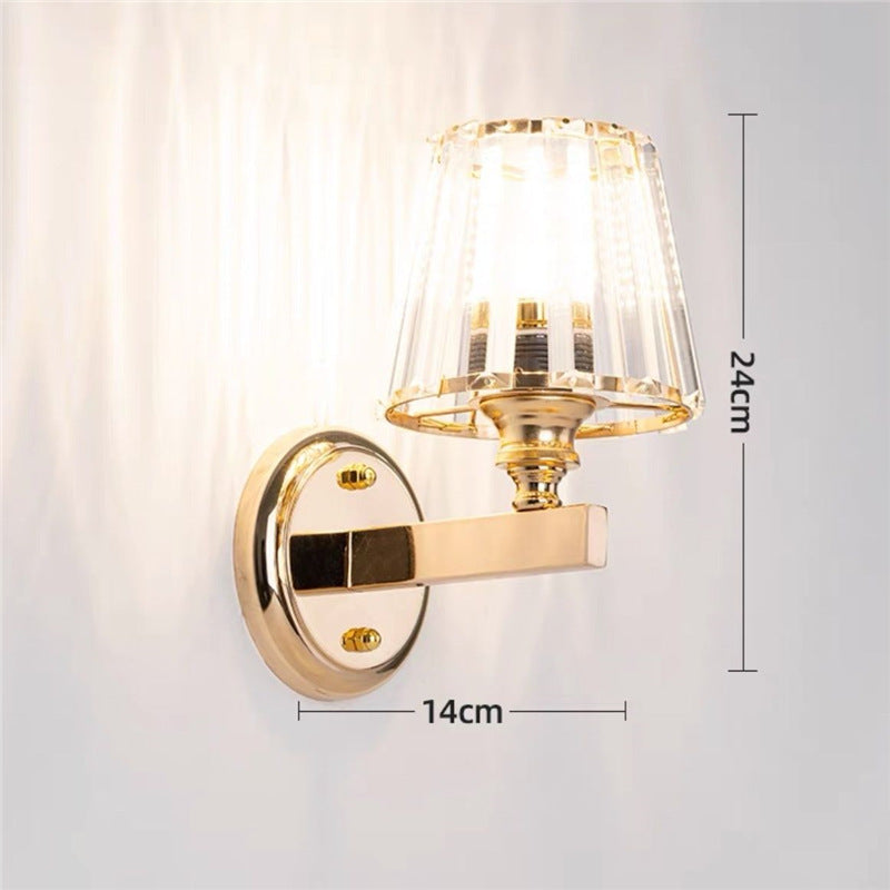 Postmodern light luxury crystal wall lamp - nordic style bedroom bedside lamp, living room background wall, hotel stairway aisle light