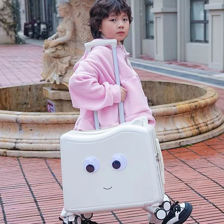 Children can sit suitcase 20 inch small box can board silent wheel universal wheel suitcase small and lightweight baby