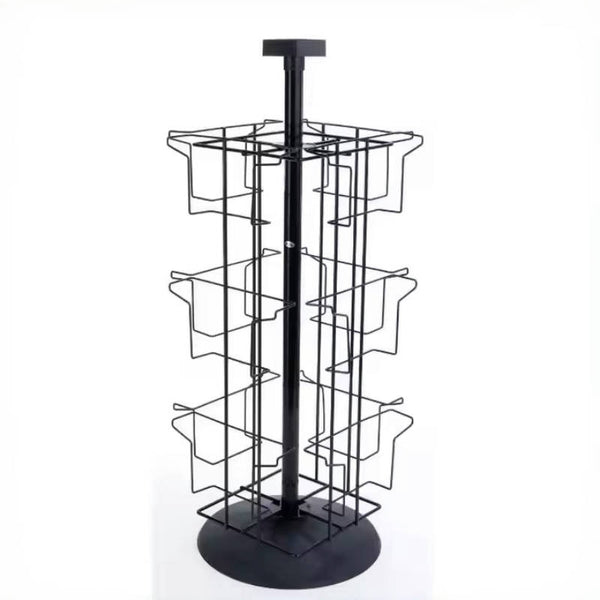 Source Factory Retail Floor-to-ceiling metal display stand Lightweight rotating greeting card and bookshelf with storage function