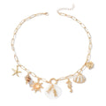 Wholesale seashell necklaces - european & american cross-border jewelry - summer beach seashell & starfish ocean necklaces - adjustable choker necklaces