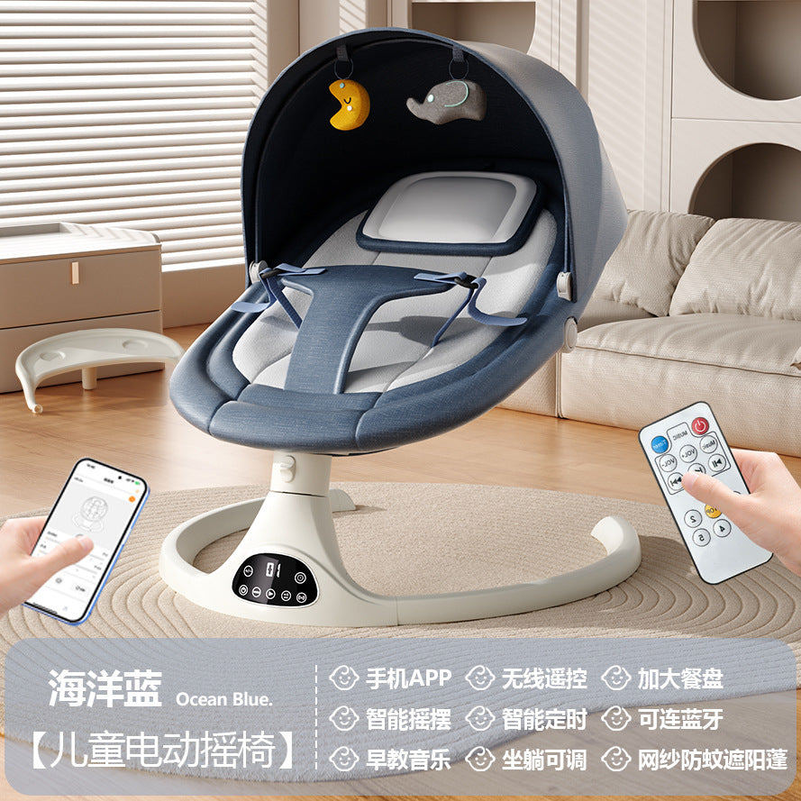 Baby Electric Soothing Cradle Bed Artifact Baby Multifunctional Sitting and Reclining Rocking Chair APP Remote Control
