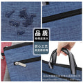 Office laptop briefcase double-layer zipper document bag business file folder conference bag training material bag with printing