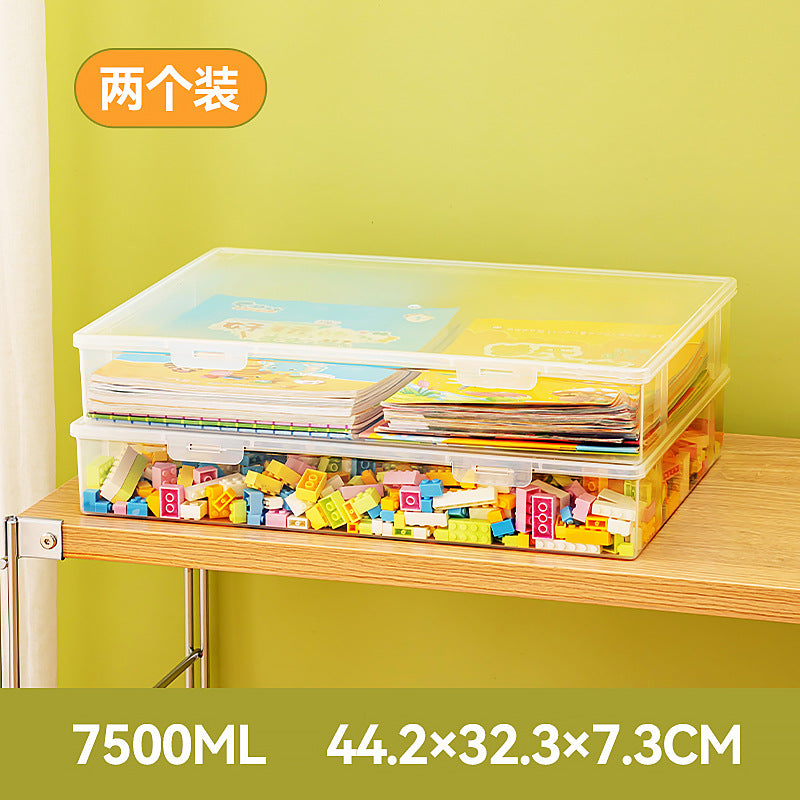 Plastic box with lid Rectangle Lego building block storage Organizing box Children's toys Transparent plastic storage box