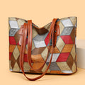 New fashionable textured patchwork shoulder bag, large capacity tote bag, versatile handbag, mom bag, commuter bag, women's bag