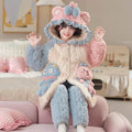 【triple-layer quilted, fleece-lined, extra thick】new winter coral fleece pajamas for girls, baby & toddler girls' loungewear